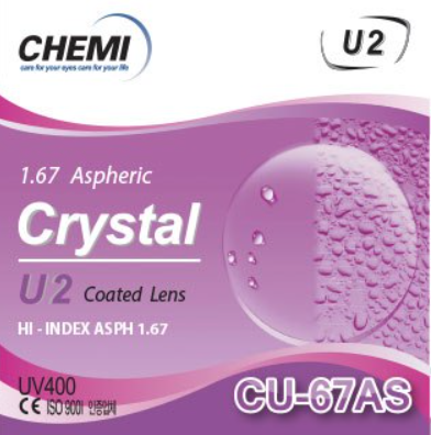 Tròng Chemi U2 1.67 ASP - Chống UV - Tròng mỏng